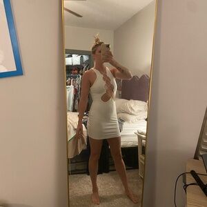 Elegant White Cut-Out Dress